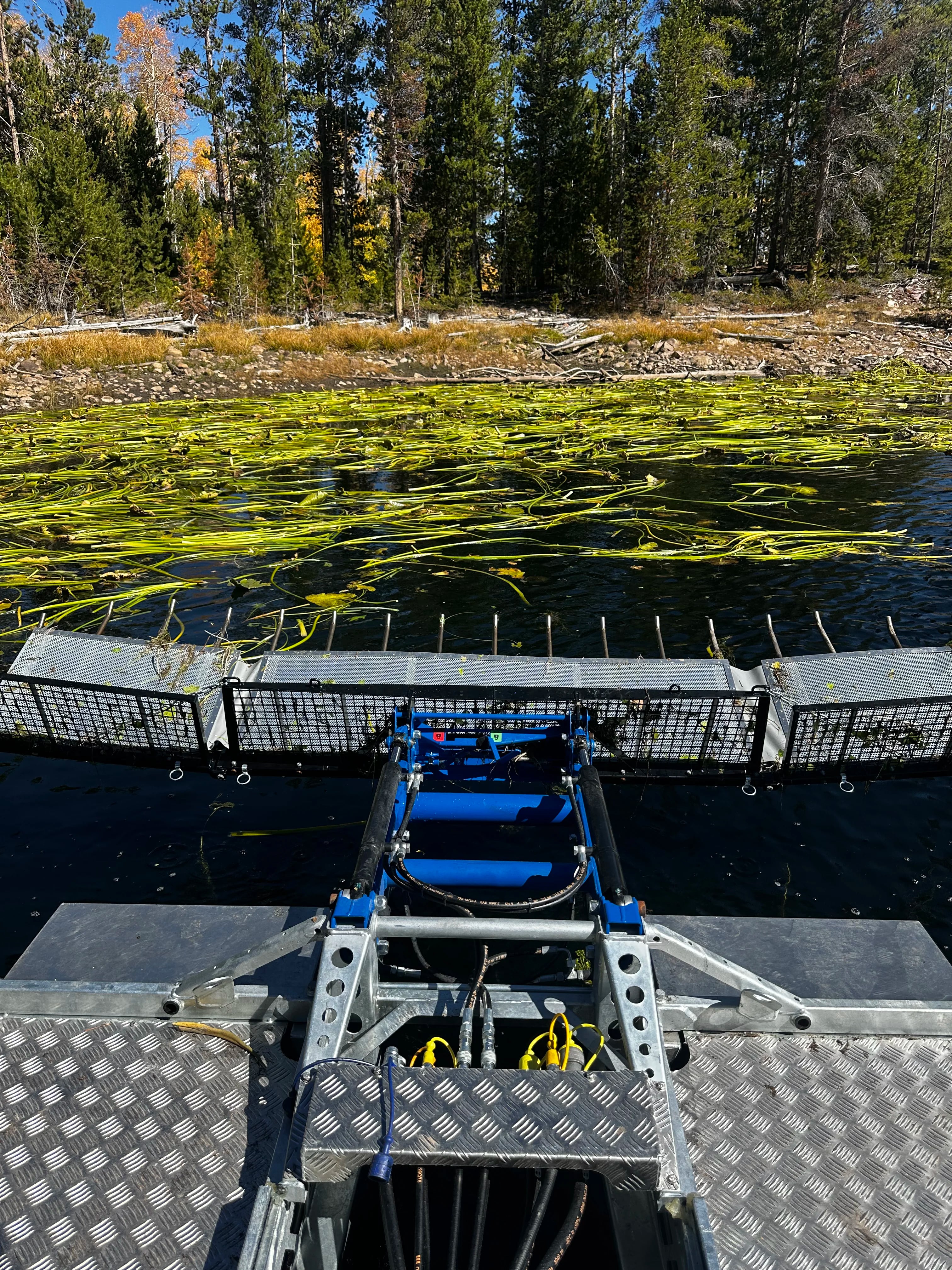 Canal debris cleanout by The Water Raptor